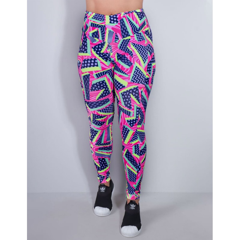 Calça Legging Estampada com Bolsos Laterais para Academia