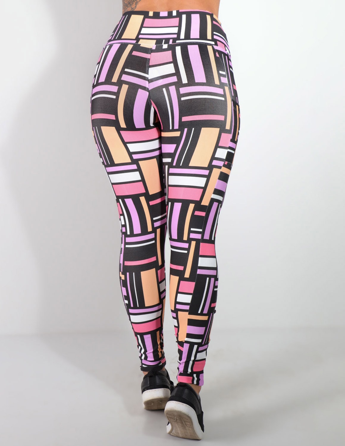 Calça Legging Feminina Fitness Estampada com Bolsos Laterais