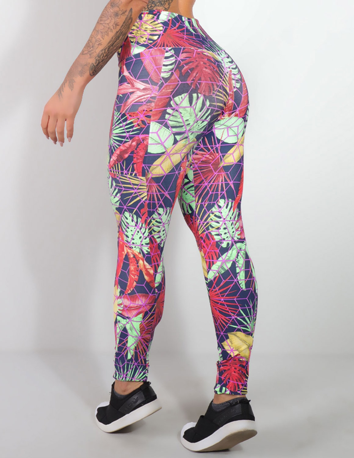 Calça Legging Estampada Feminina com Bolsos Laterais
