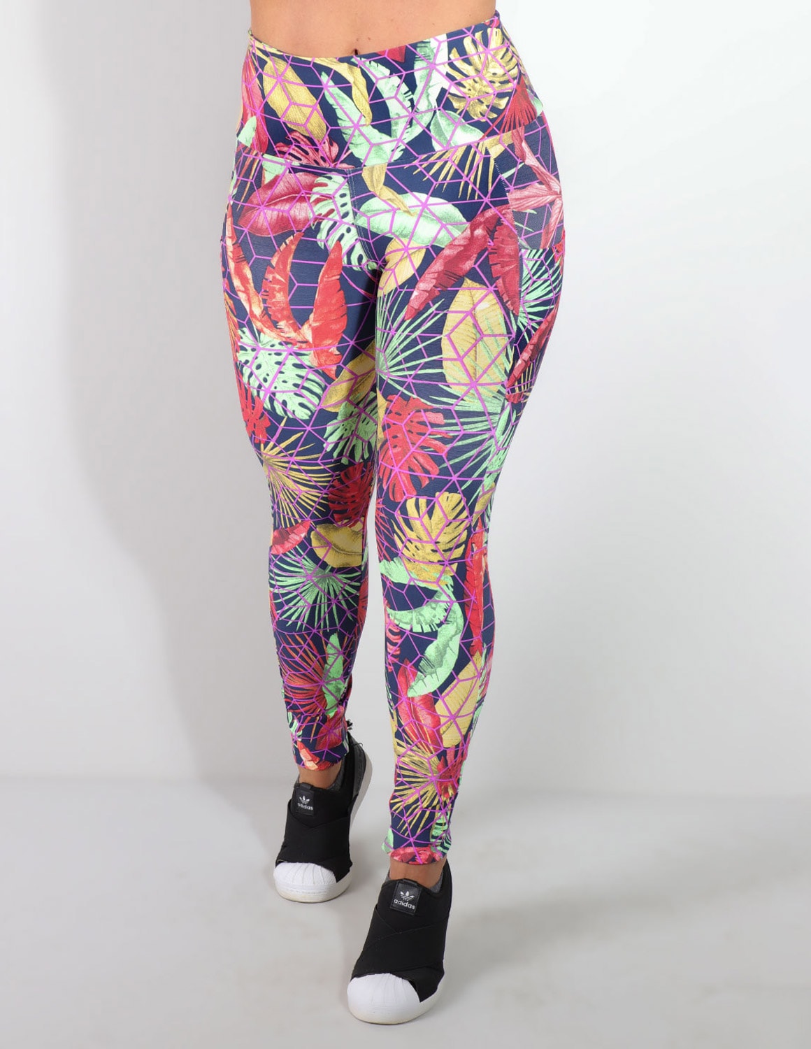 Calça Legging Estampada Feminina com Bolsos Laterais