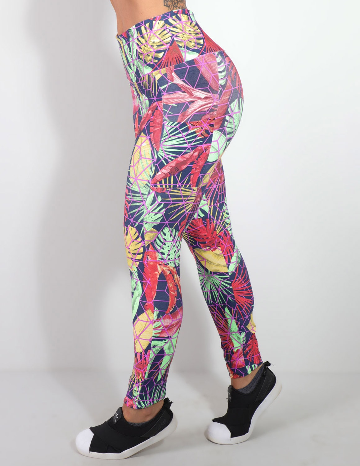 Calça Legging Estampada Feminina com Bolsos Laterais