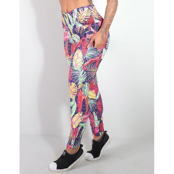 Calça Legging Estampada Feminina com Bolsos Laterais