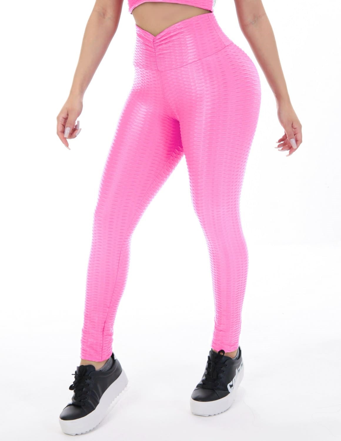 Calça Legging Feminina em Cirrê Texturizada 3D Empina Bumbum