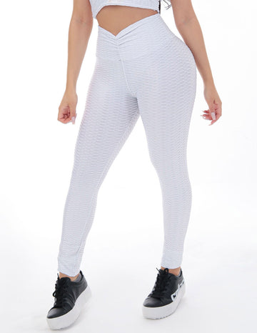 Calça Legging Feminina em Cirrê Texturizada 3D Empina Bumbum