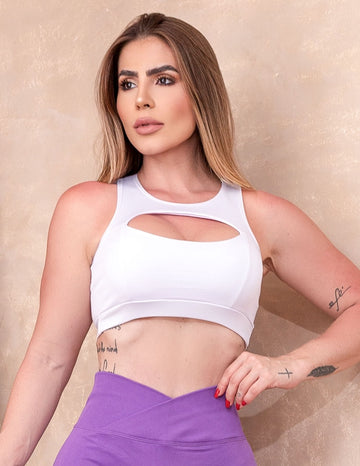 Cropped Fitness Feminino com Bojo Removível