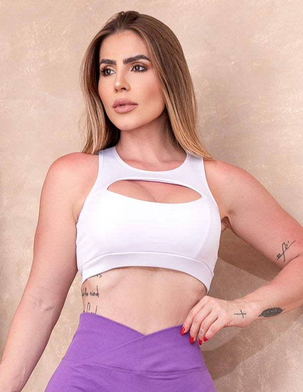 Cropped Fitness Feminino com Bojo Removível