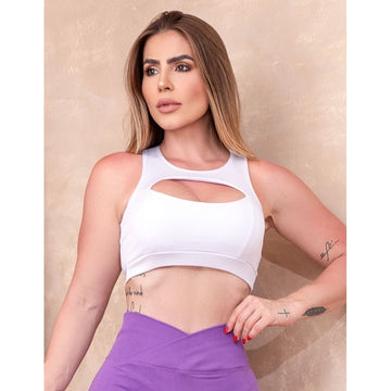 Cropped Fitness Feminino com Bojo Removível