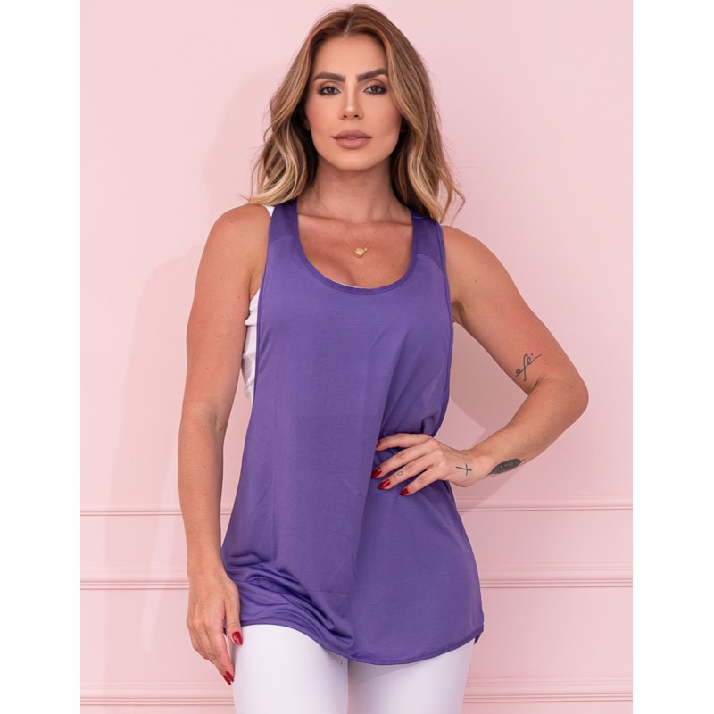 Camiseta Feminina Cavada para Academia em Dry Fit Seca Rápido