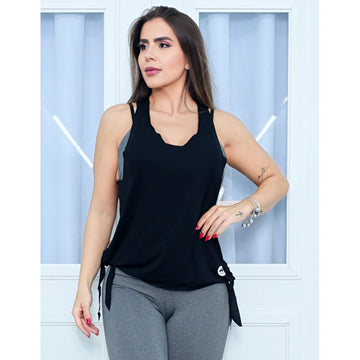 Regata Feminina Básica Esportiva com Nó na Lateral
