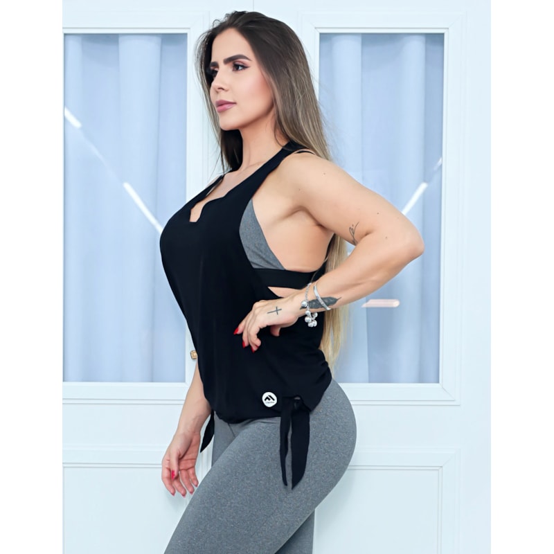 Regata Feminina Básica Esportiva com Nó na Lateral