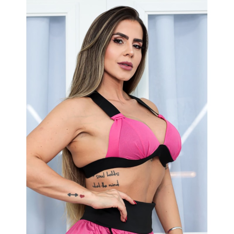 Top em Dry Fit Feminino com Bojo Estruturado para Academia