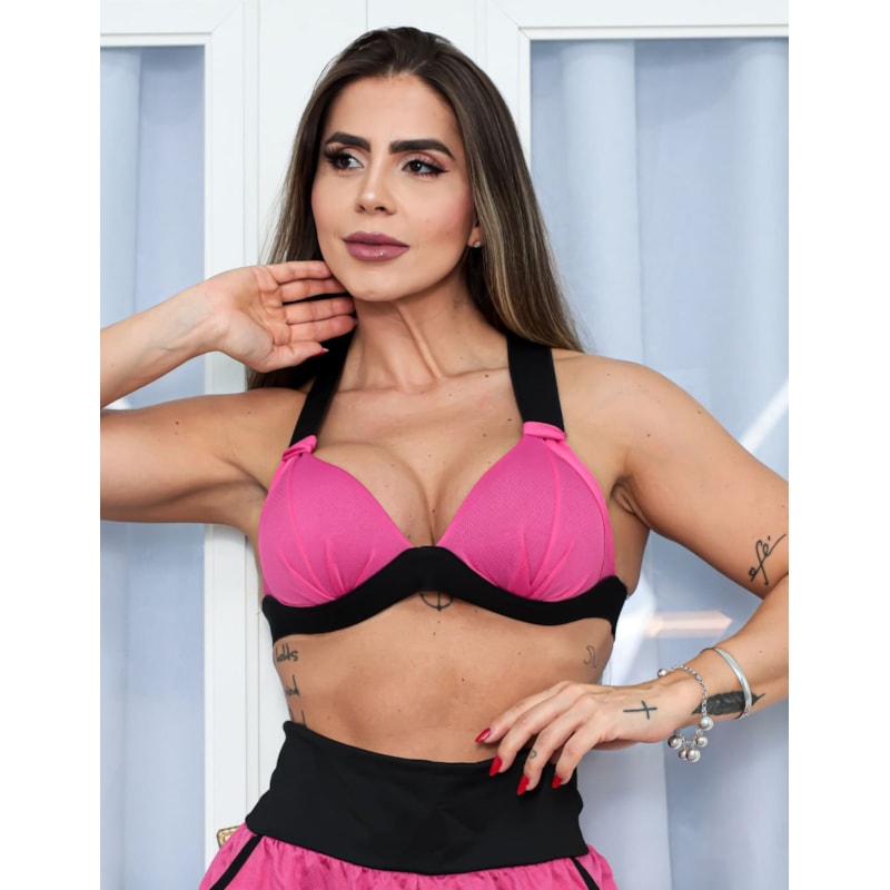 Top em Dry Fit Feminino com Bojo Estruturado para Academia