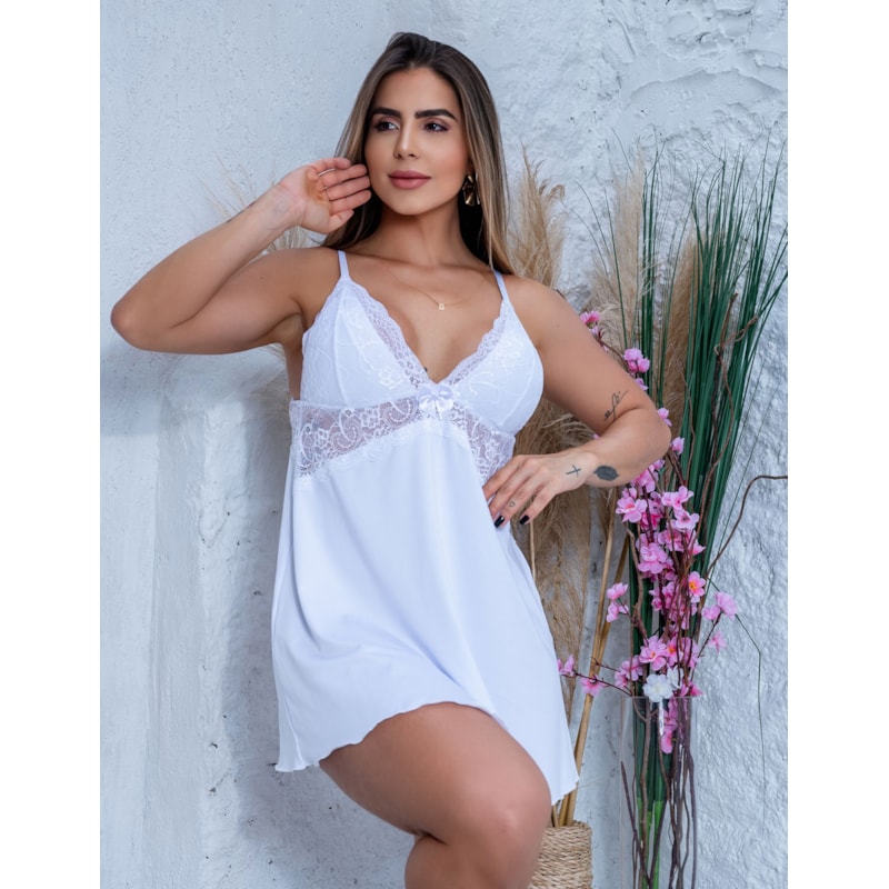 Camisola com Renda Jacatrônica sem Bojo