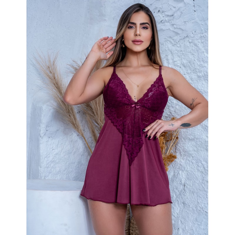 Camisola Noite Feminina de Soltinha Renda Sensual