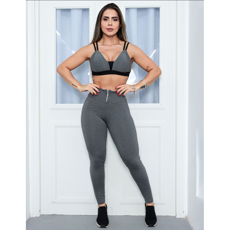 Calça para Academia Feminina com Zíper no Cós