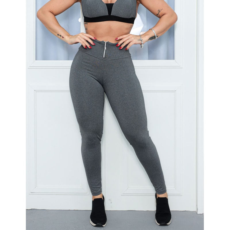 Calça para Academia Feminina com Zíper no Cós