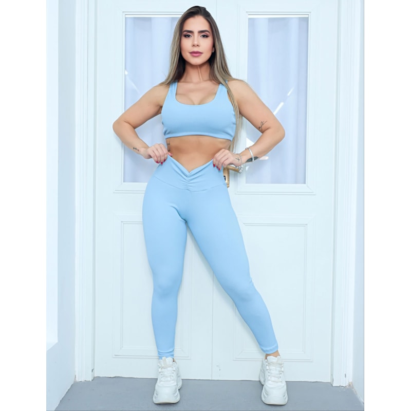 Top Fitness em Poliamida Texturizada Estilo Nadador