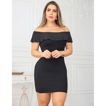 Vestido Canelado Tubinho Ciganinha Caimento Perfeito