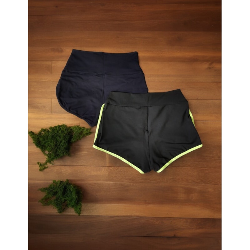 Kit com 1 Shortinho Curto e 1 Sunguete Cintura Alta
