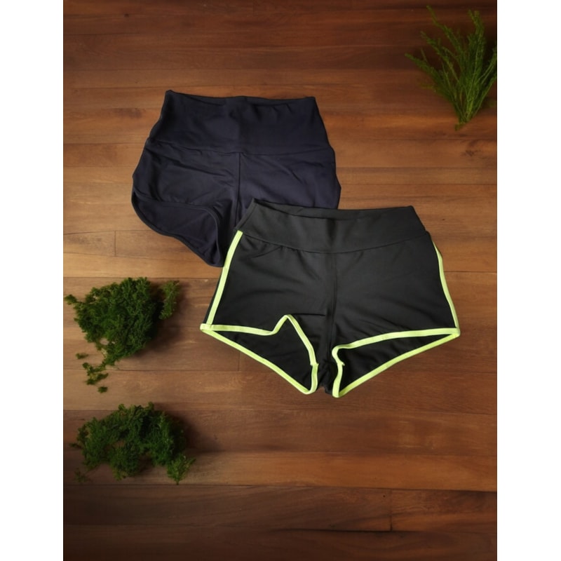 Kit com 1 Shortinho Curto e 1 Sunguete Cintura Alta