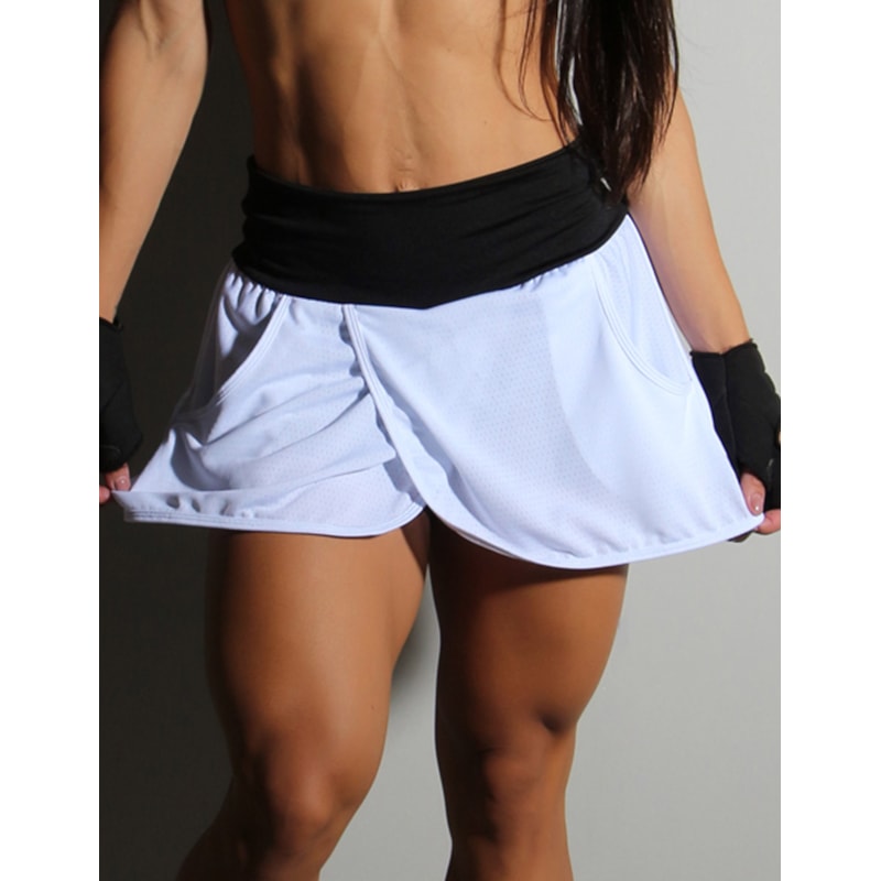 Kit Fitness com 1 Short Saia e 1 Sunguete Cintura Alta