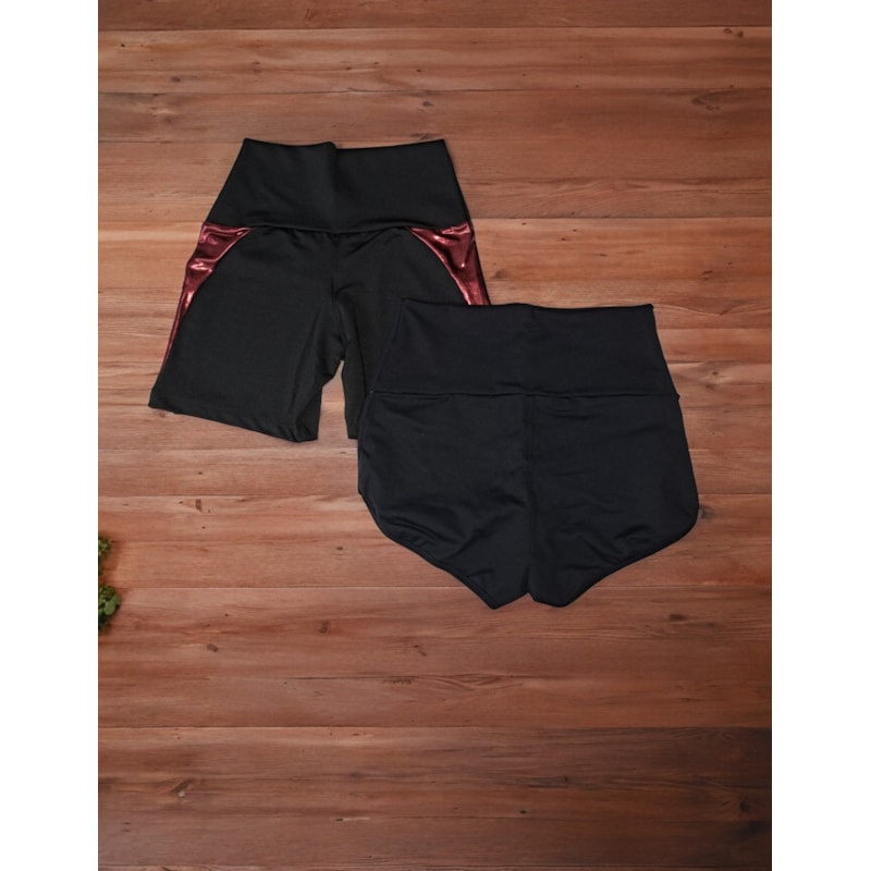 Kit Feminino com 1 Short Fitness e 1 Sunguete com Brilho