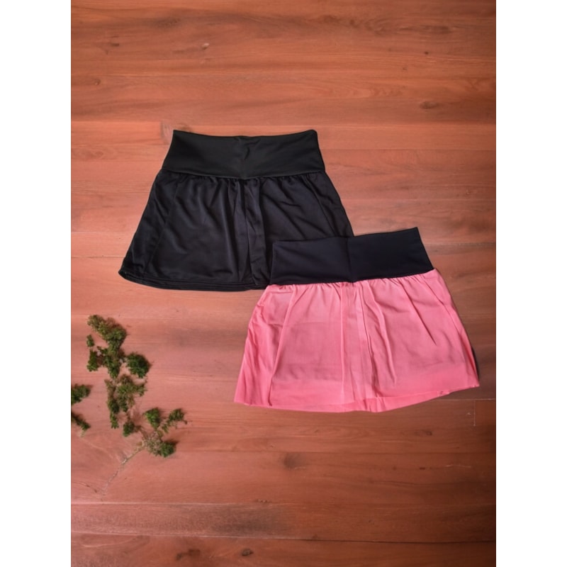 Kit com 2 Shorts Saia Finess Cores e Modelos Variados para Academia