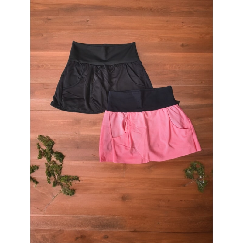 Kit com 2 Shorts Saia Finess Cores e Modelos Variados para Academia