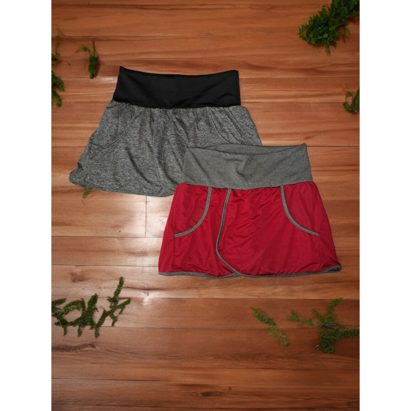 Kit com 2 Shorts Saia Cores Variadas para Academia