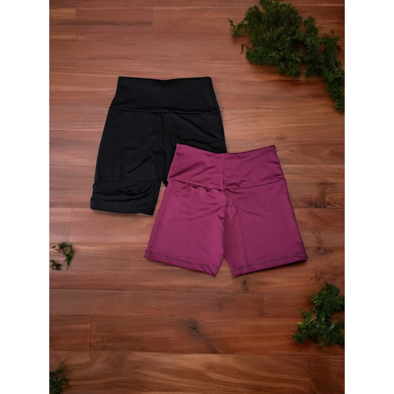 Kit com 2 Shorts Feminino Fitness Cores e Modelos Variados