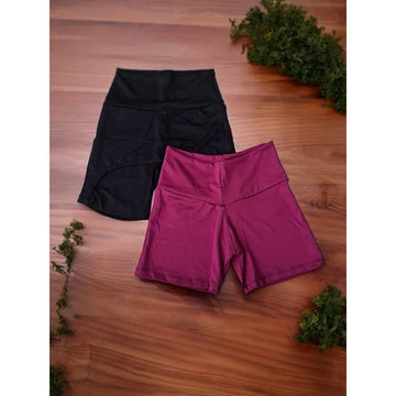 Kit com 2 Shorts Feminino Fitness Cores e Modelos Variados