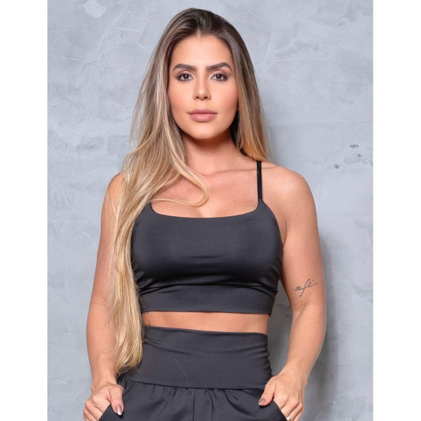 Top Feminino Esportivo com Bojo e Alcinhas Reguláveis