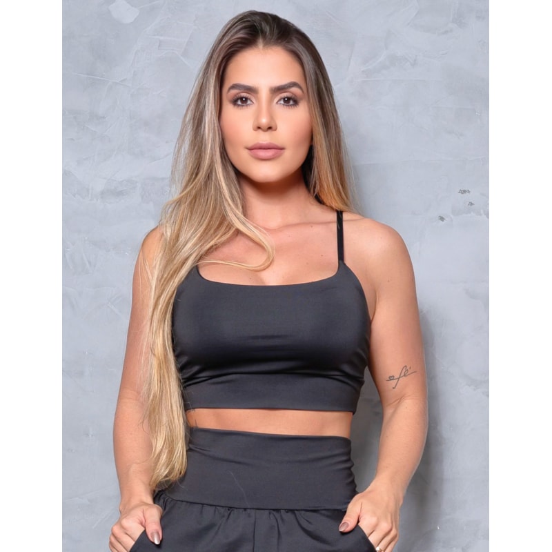 Top Feminino Esportivo com Bojo e Alcinhas Reguláveis