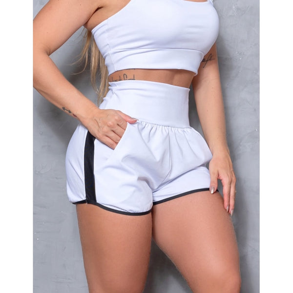 Short Feminino de Corrida com Bolsos Laterais