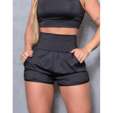 Short Feminino Fitness com Bolsos Soltinho