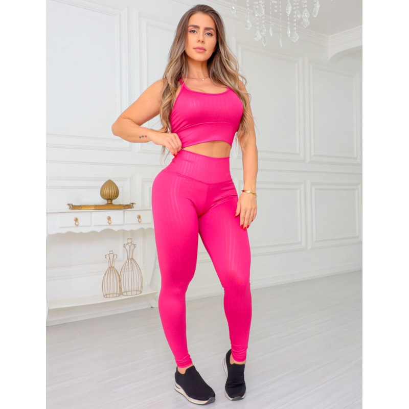 Calça em Cirrê Texturizado com Cintura Alta Feminina