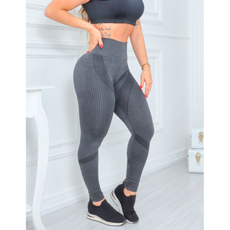 Calça Legging Sem Costura Esportiva Academia Levanta Bumbum Cintura Alta