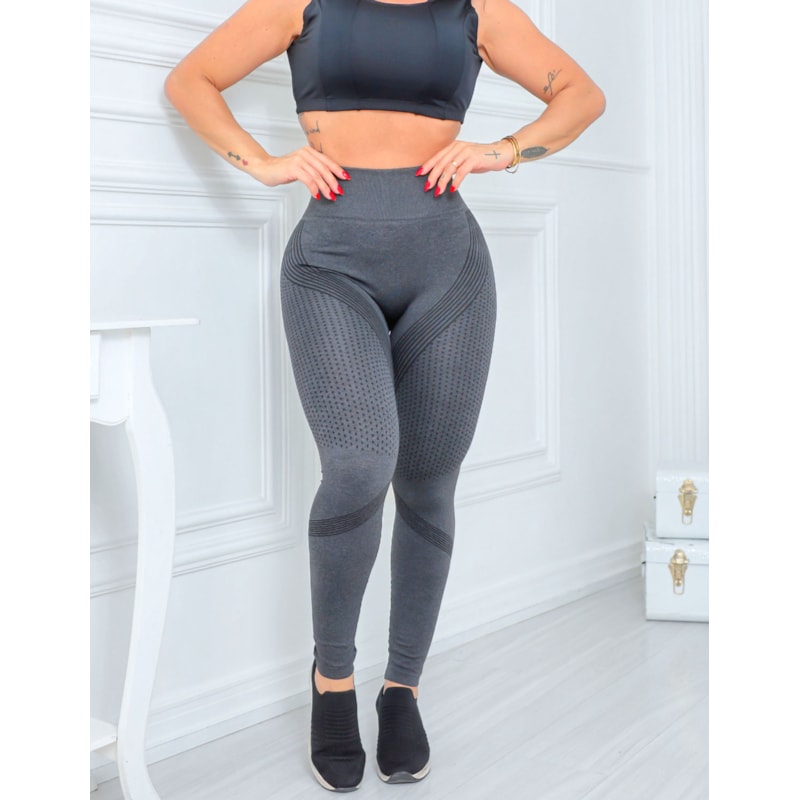 Calça Legging Sem Costura Esportiva Academia Levanta Bumbum Cintura Alta
