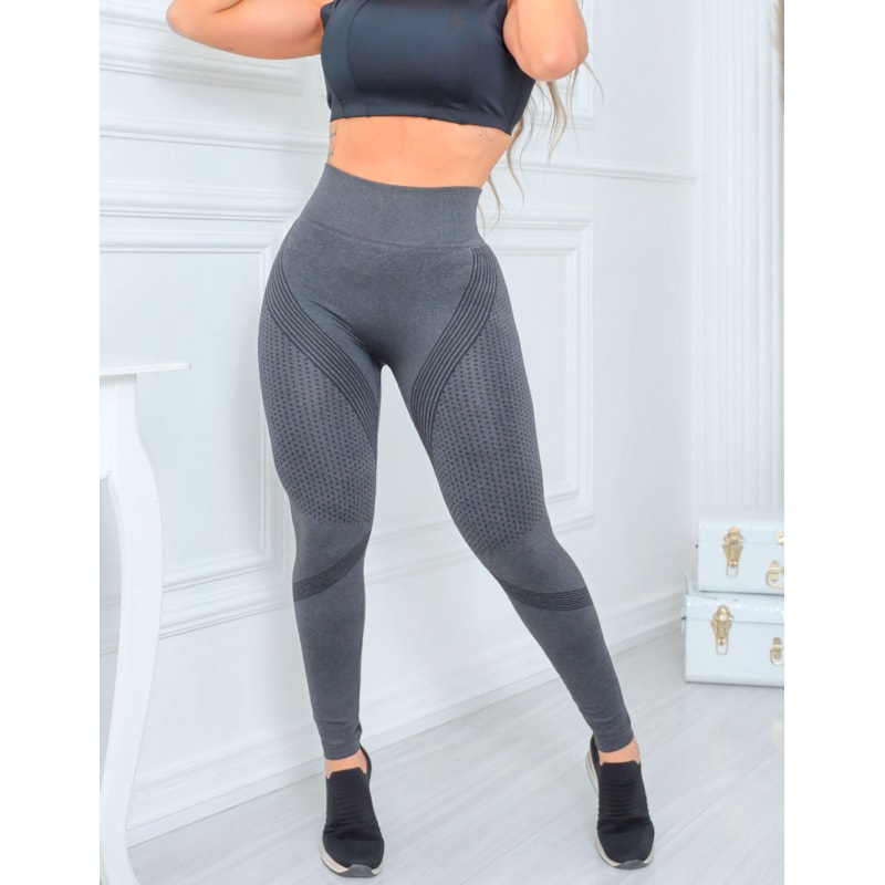 Calça Legging Sem Costura Esportiva Academia Levanta Bumbum Cintura Alta
