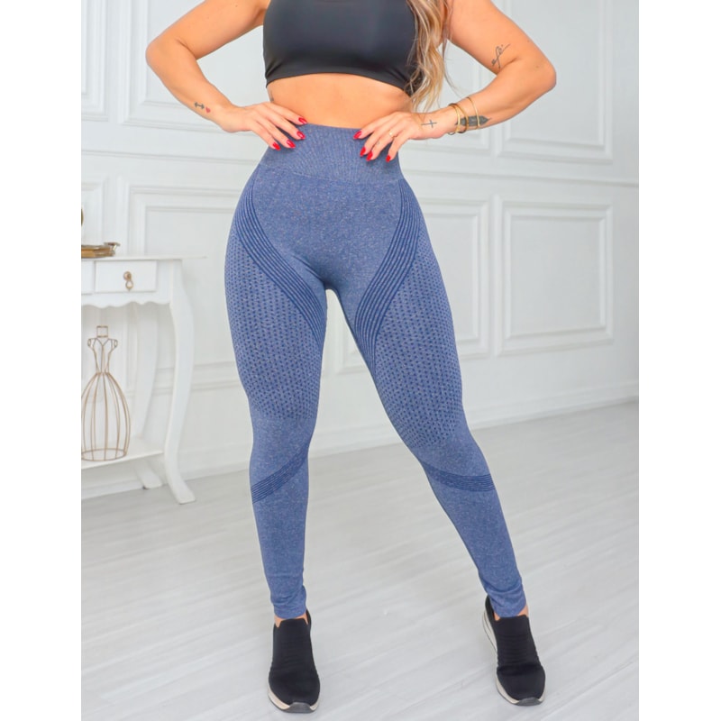 Calça Legging Esportiva Feminina com Cintura Alta Elástica Sem Costura