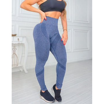 Calça Legging Esportiva Feminina com Cintura Alta Elástica Sem Costura