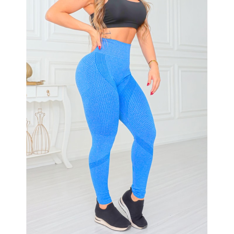 Calça Legging Feminina Levanta Bumbum Sem Costura Cintura Alta Academia Fitness