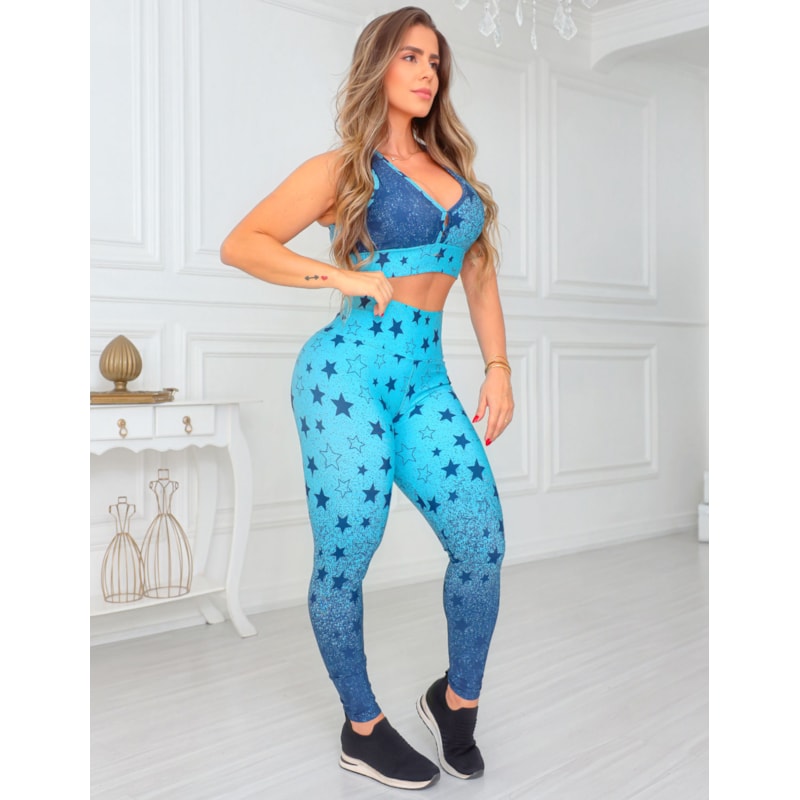 Conjunto Feminino Conforto Calça Cintura Alta e Top com Bojo Removível