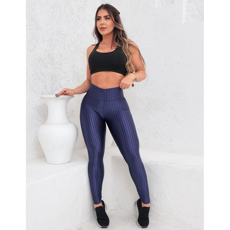 Conjunto Feminino Fitness Calça Poliamida 3D e Top Básico Bojo Removível