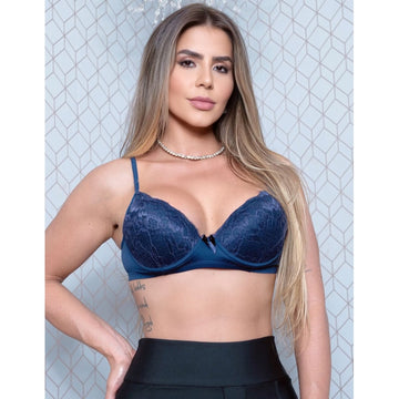 Sutiã Renda Elegante com Bojo Estruturado e Suporte Perfeito