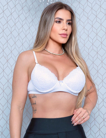 Sutiã Fitmoda com Bojo Estruturado e Aplicação de Renda
