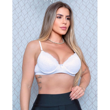 Sutiã Fitmoda com Bojo Estruturado e Aplicação de Renda