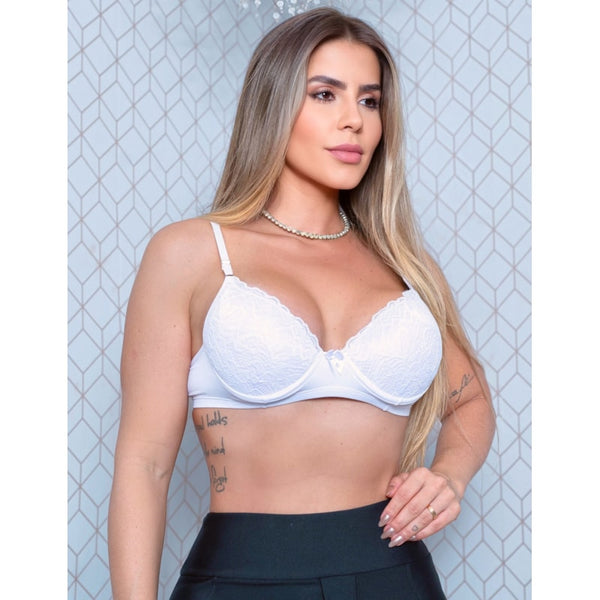 Sutiã Fitmoda com Bojo Estruturado e Aplicação de Renda