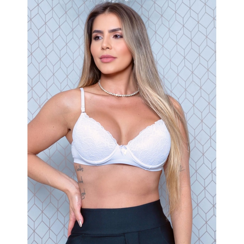 Sutiã Fitmoda com Bojo Estruturado e Aplicação de Renda