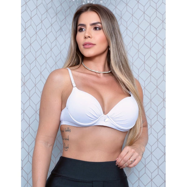 Sutiã Básico com Bojo Fitmoda com Aro em Poliamida Alça Ajustável